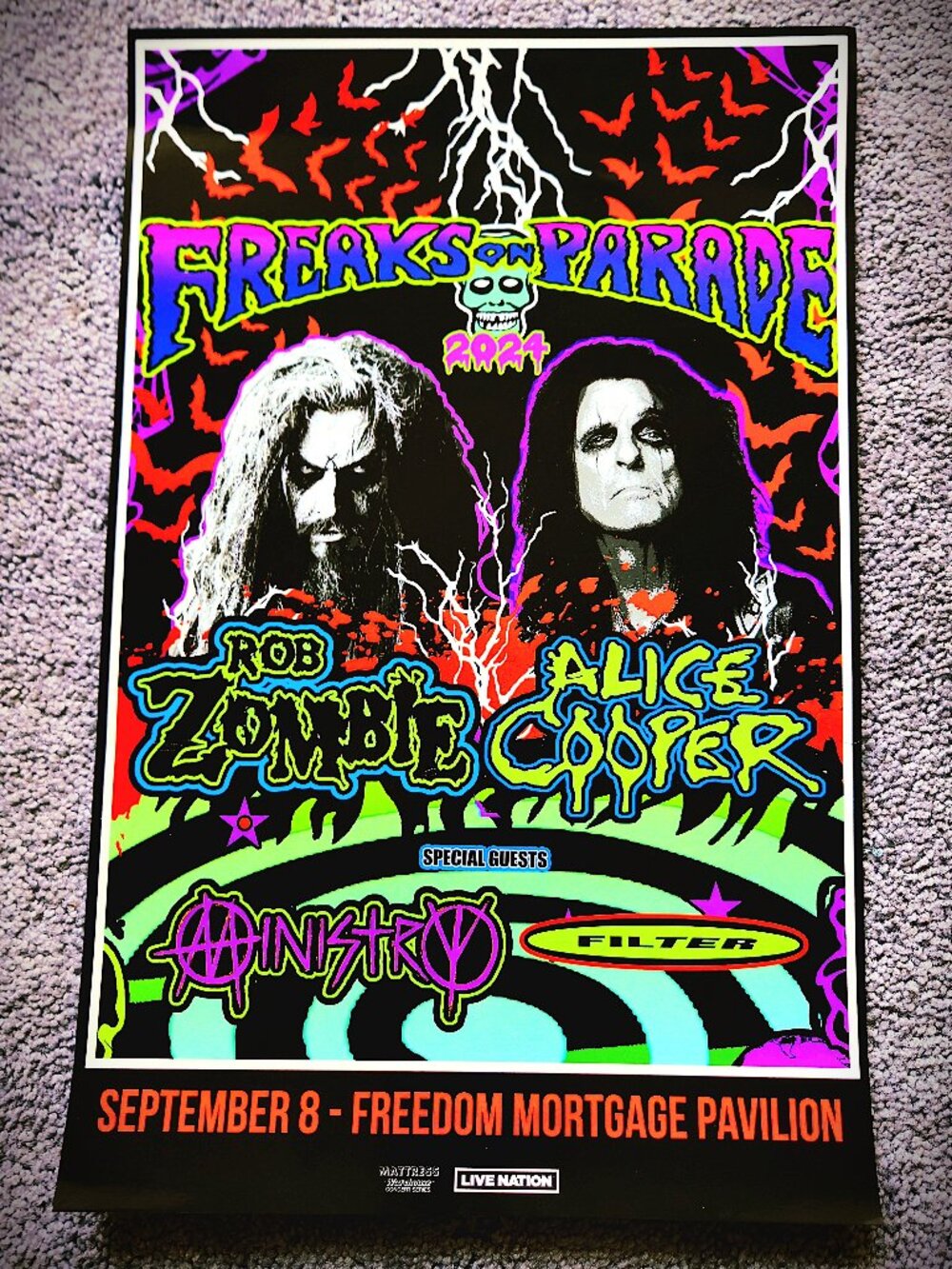 Rob Zombie Alice Cooper Freaks On Parade Concert Poster